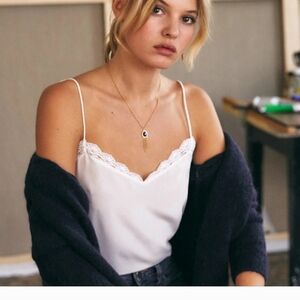 Nwt! Sezane Debby silk top white